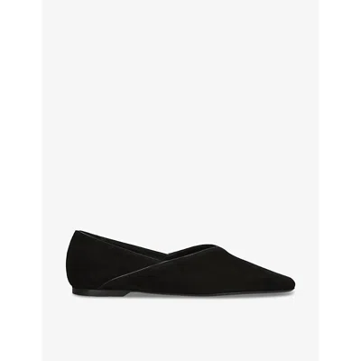 TOTÊME WOMENS TOTEME EVERYDAY SUEDE AND PATENT-LEATHER FLATS