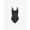 Totême Monogram Printed Recycled Swimsuit In Black Monogram