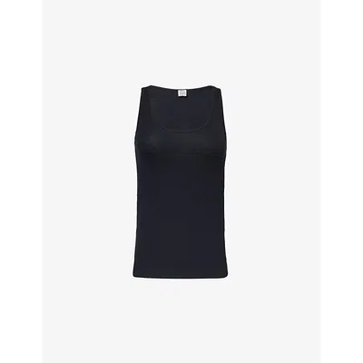 Totême Toteme Woman Tank Top Black Size L Organic Cotton, Elastane