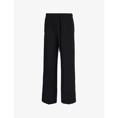 Totême Toteme Womens Black Wide-leg Relaxed-fit Woven Trousers