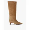 Totême Toteme Womens Camel The Wide Shaft Suede Heeled Boots In Camel