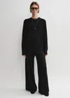 Totême Crew-neck Silk Cashmere Knit Black In 001 Black