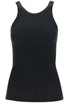 Totême Fine Curved Ribbed Tank Top In Black