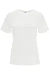 Totême Toteme Monogram Embroidered Curved T Shirt In White