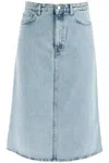 Totême Toteme Organi Cotton Denim Midi Skirt In Blue