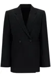 TOTÊME WOMEN'S DOUBLE-BREASTED RECYCLED WOOL BLAZER