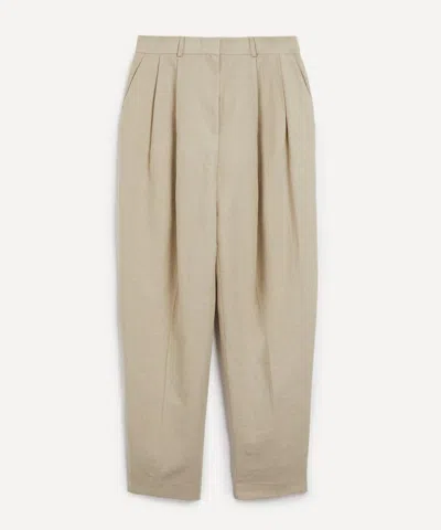 Totême Toteme Women's Double-pleated Linen Tailored Trousers