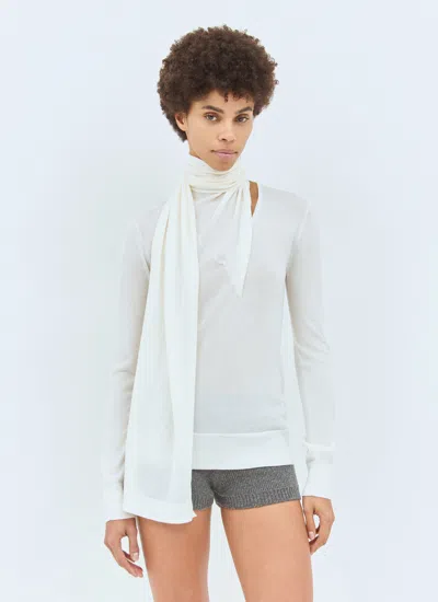 Totême Draped-scarf Wool-blend Top In Multicolor