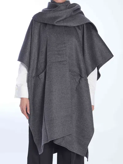 Totême Toteme Women Grey Wool Scarf Coat In Gray