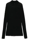 Totême High-neck Crochet-knit Jumper In 001 Black