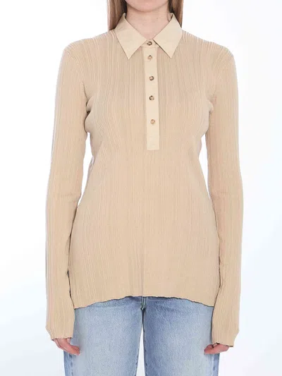 Totême Toteme Women Knit Polo Shirt In Neutral