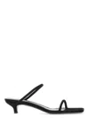 Totême Minimalist Suede Dual-band Slide Sandals In Black