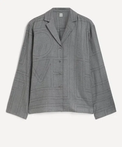 Totême Toteme Women's Monogram Flannel Pyjama Top