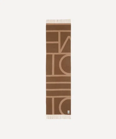 Totême Toteme Women's Monogram Jacquard Fringed Scarf