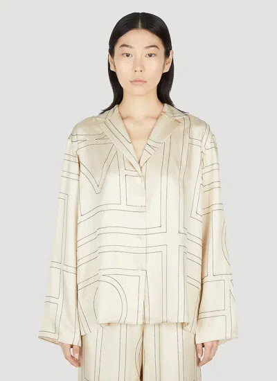 Totême Toteme Women Monogram Pyjama Shirt In Ivory