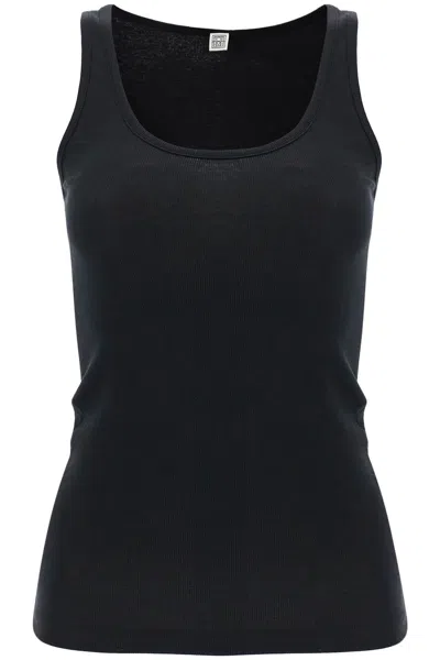 Totême Black Crewneck Tank Top In 001 Black