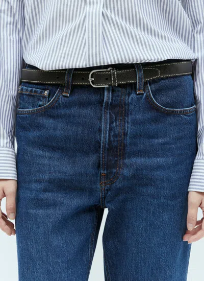 Totême Toteme Women Slim Leather Belt In Black