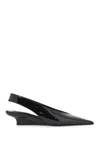 Totême The Suede Wedge-heel Slingback Black In Black