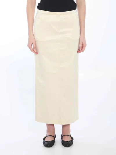 Totême Toteme Women Straight Midi Skirt In Cream