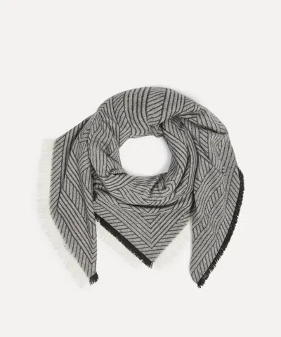 Totême Toteme Women's Striped Monogram Wool Scarf
