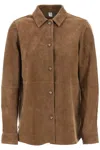 Totême Toteme Soft Suede Shirt Jacket In Brown