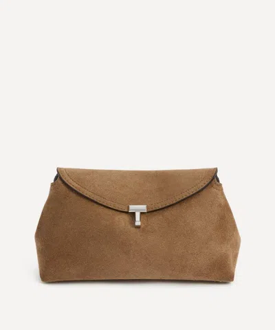 Totême Toteme Women's T-lock Suede Clutch Bag
