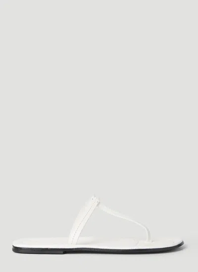 Totême 10mm Hohe Ledersandalen Mit Zehensteg In Off White
