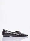 Totême Toteme Croc-embossed Leather The Everyday Ballet Flats In Brown