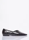 Totême Toteme Croc-embossed Leather The Everyday Ballet Flats In Brown