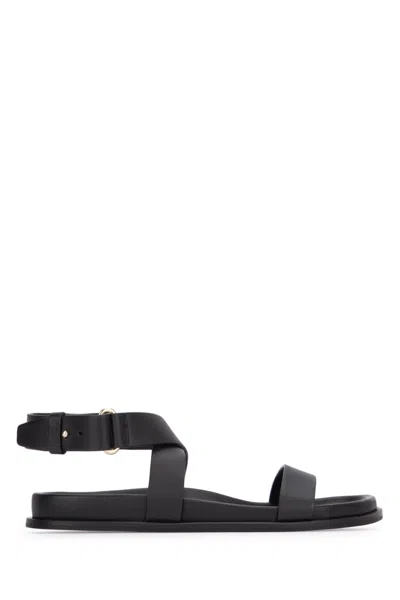 Totême Toteme Women The Leather Chunky Sandal In Black