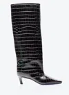 Totême Croco-embossed Wide Shaft Boots Dark Brown In Brown
