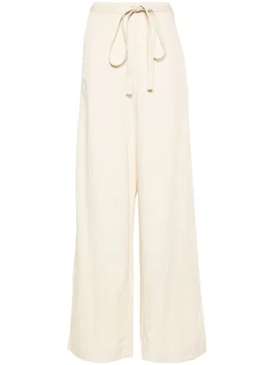 Totême Toteme Women Tie-waist Fluid Trousers In White