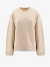 Totême Embroidered Wool & Cashmere Knit Sweater In Cream