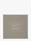 Totême Toteme Striped Logo-print Silk Scarf In Cream