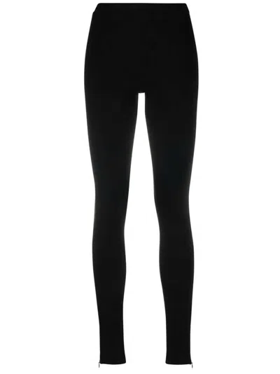 Totême High-rise Ribbed-trim Stretch-knit Leggings In Black