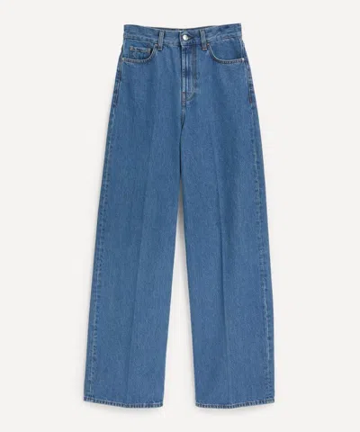 Totême Toteme Women's Wide Leg Vibrant Blue Denim Jeans