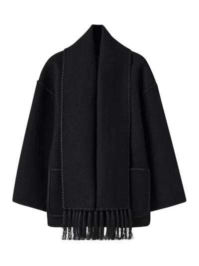 Totême Toteme Women Wool Jacket With Scarf In Black