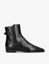 TOTÊME BUCKLED SQUARE-TOE LEATHER BOOTS