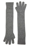 Totême Womens Grey Melange 074 Brushed Wool And Cashmere-blend Gloves In Grey Melange