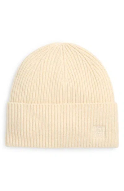 Totême Toteme Wool & Cashmere Rib Beanie In Snow