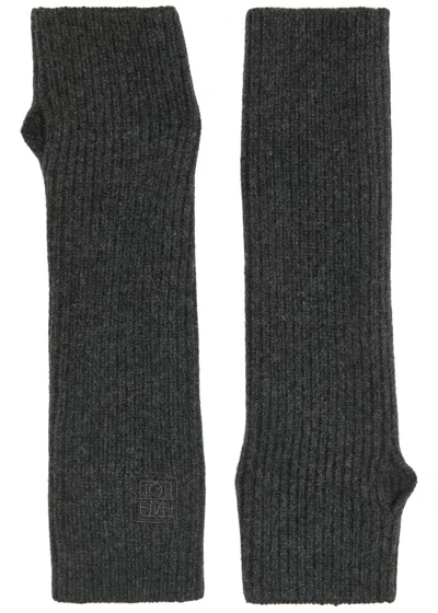 Totême Toteme Wool-blend Fingerless Gloves In Gray