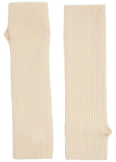 Totême Toteme Wool-blend Fingerless Gloves In Neutral