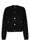 Totême Wool And Cashmere Cardigan With Hammered Metal Buttons In Black