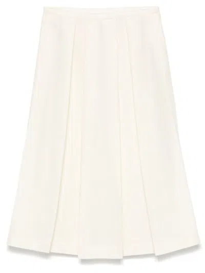 Totême Toteme Wool Midi Skirt In White
