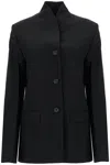 Totême Overlay Wool Blend Blazer In Black