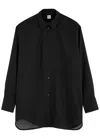 Totême Relaxed Wool Voile Shirt In Black