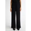 Totême Black Woven Stripe Drawstring Trousers In Black