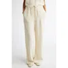 Totême Toteme Woven Stripe Drawstring Trousers In Ecru