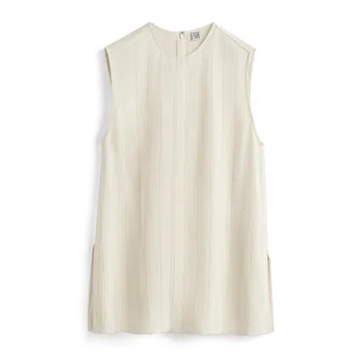 Totême Stripe Woven Top In White