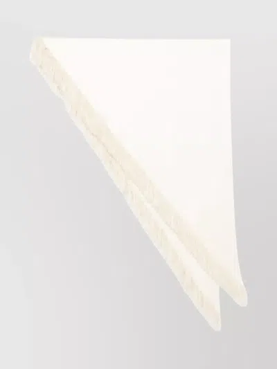 Totême Triangle Scarf With Crepe Texture And Fringe Detailing In Multicolor